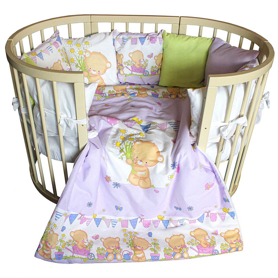 картинка Комплект в кроватку 6 предметов L`Abeille С РОЖДЕНИЕМ от Компасик.ру гипермаркет детских колясок и автокресел
