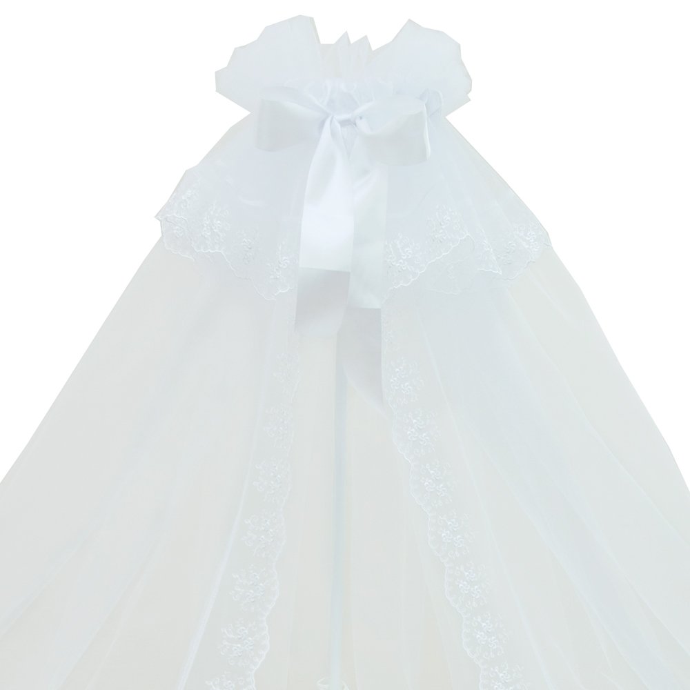 картинка Балдахин в кроватку микросетка, кружево, атлас 4 м от Компасик.ру гипермаркет детских колясок и автокресел