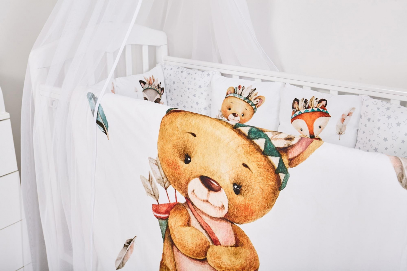 картинка Комплект в кроватку Охотники 6 предметов  от Компасик.ру гипермаркет детских колясок и автокресел