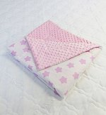 Плед детский "Подушкино" хлопок/плюш (б/з звездочка розовый) 95х85