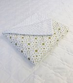 Плед детский "Подушкино" хлопок/плюш (звездопад золот./белый) 95х85см.