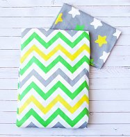 Комплект постельного белья 3 предм. поплин "Зигзаги" (салатный)