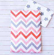 Комплект постельного белья 3 предм. поплин "Зигзаги" (коралл)