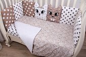 Комплект в кроватку 6 предметов бязь КОТЯТА