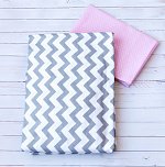 Комплект постельного белья 3 предм. бязь "Зигзаги" (сер/розовый)