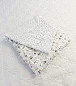 Плед детский "Подушкино" хлопок/плюш (корона беж./белый) 95х85см.