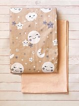 Комплект постельного белья 3 предм. сатин "Облачка" кофе