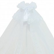 Балдахин в кроватку микросетка, кружево, атлас 4 м