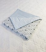 Плед детский "Подушкино" хлопок/плюш (звездопад голубой) 95х85см.